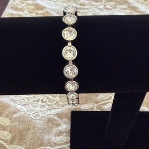 Touchstone Crystal Silver Crystal Tennis Bracelet - Women Jewelry